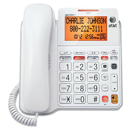 AT&T Corded Phone w/Answering System, white CL4940